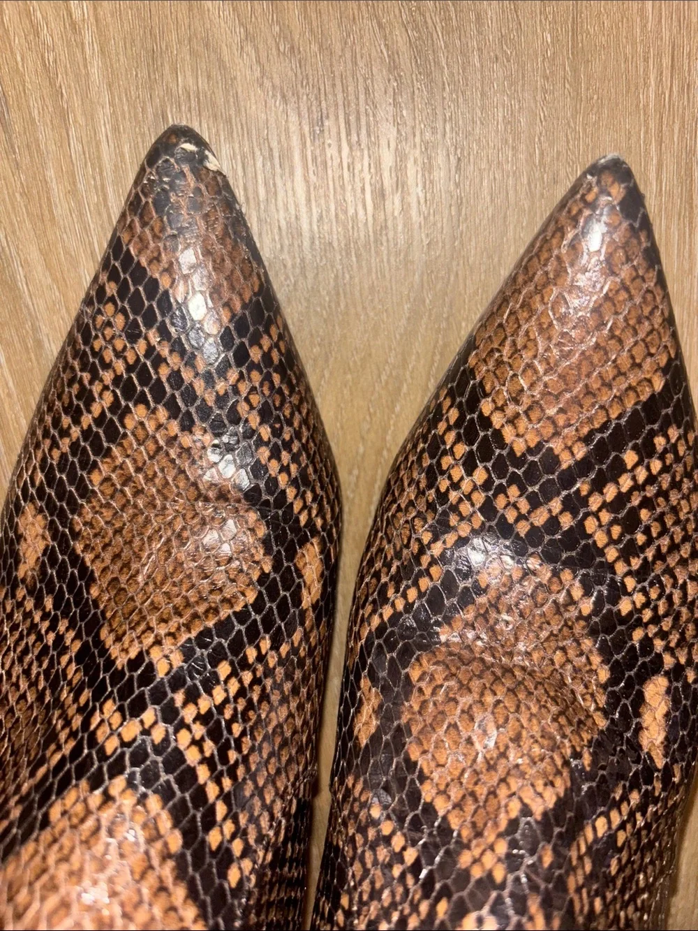Stuart Weitzman Snake-Print Brown Over-the-Knee Boots